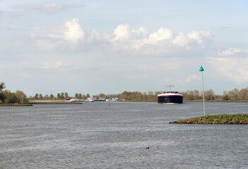 A dutch ship on the river the Lek