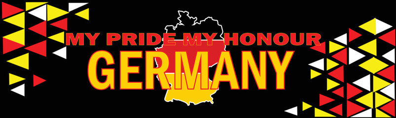 Germany Banner with Abstract Background in Retro Style. Championship Web Banner, Social Media Cover Design.Template in Colorful Shape. Vector illustrator.