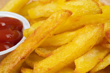 A portion of french fries with a crispy crust