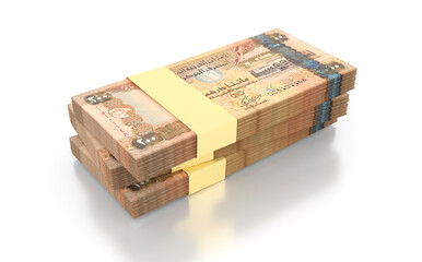 United Arab Emirates Currency Dirhams AED 200 Note isolated on White Background - 3D Illustration