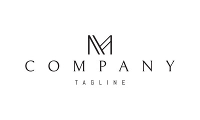 Vector logo on which an abstract image of the mogogram of the letter M in a strict style.