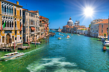 Naklejka premium Gorgeous view of the Grand Canal and Basilica Santa Maria della