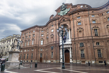 Fototapeta na wymiar The beautiful Carignano Palace in Turin