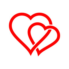 heart vector logo template in trendy flat design