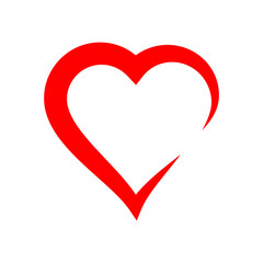 heart vector logo template in trendy flat design