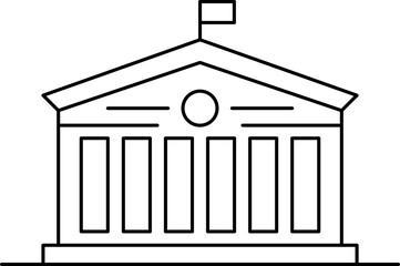 Buildings line vector icon. Bank, library, school, courthouse, hospital, university. Architecture concept. Can be used for topics like office, city, real estate and other.