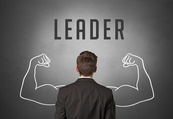 Rear view of a businessman, powerfull business concept