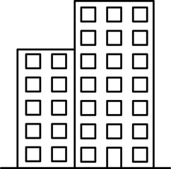 Buildings line vector icon. Bank, library, school, courthouse, hospital, university. Architecture concept. Can be used for topics like office, city, real estate and other.