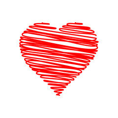 heart vector logo template in trendy flat design