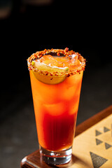 tasty cocktail on the wooden table