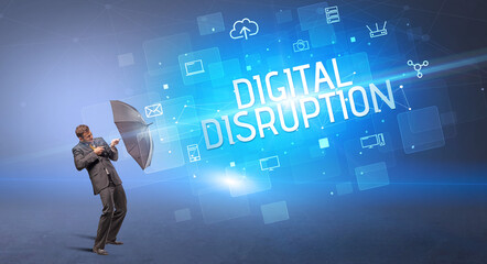 defending with umbrella from cyber attack