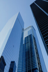 Fototapeta na wymiar Glass skyscrapers in the business district of New York