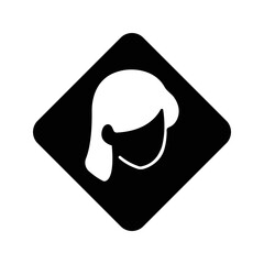 Beautiful woman face logo. Editable black vector graphics.