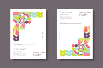 Abstract geometric shapes pattern, Bauhaus minimal art design background. Modern circle, triangle and square Bauhaus pattern backgrounds, posters and covers trendy