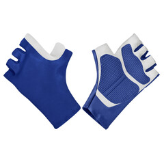 Show off your design like a pro by using this Front and Back View Awesome Biker Gloves Mockup In Dazzling Blue Color..