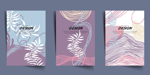 Abstract colorful flyer set