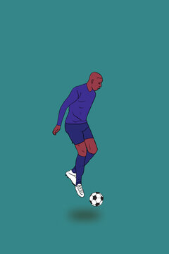 illustration de footballeur sur fond uni