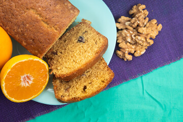 budin de naranja con frutos secos para celiacos