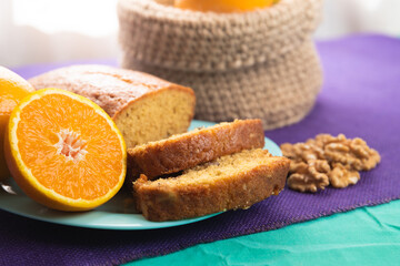 budin de naranja con frutos secos para celiacos