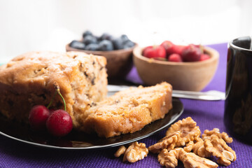 Budin de frutos rojos saludable