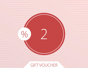 2% off Gift Voucher Vector Art Illustration with nice gradient background, text and font