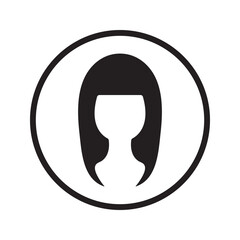 Hair silhouettes, woman and man hairstyles. Editable black vector graphics.