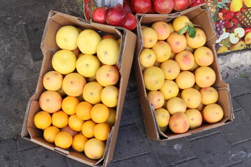 Vegetables and fruits are sold at a bazaar in Israel.