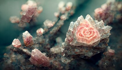 Abstract background of quartzite crystal organic rose