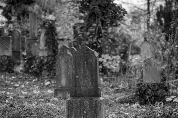 Fototapeta premium old grave yard haunted and decaying
