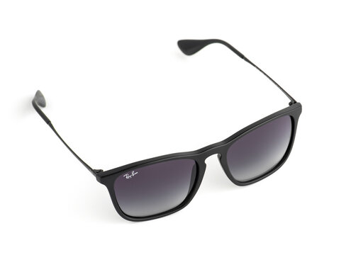 Istanbul, Turkey - November 20, 2022: Ray-Ban Sunglasses for men. Ray-Ban RB4187 Chris, 622/8G. White background.