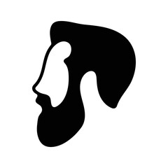 illustration of men's faces icon. Black symbol illustration.