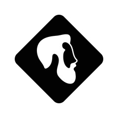 illustration of men's faces icon. Black symbol illustration.