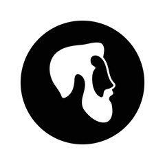 illustration of men's faces icon. Black symbol illustration.