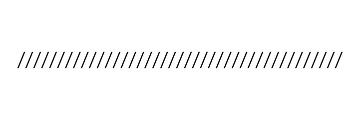 Slash line. Border with diagonal lines. Angle of tilt stripes. Black pattern of footer isolated vector on white background.