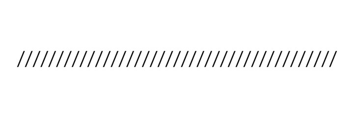 Slash line. Border with diagonal lines. Angle of tilt stripes. Black pattern of footer isolated vector on white background.