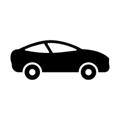 Car in Side View Silhouette Icon. Vehicle Automobile Transportation Glyph Pictogram. Automotive Sedan Transport for Travel Icon. Modern Shape of Car. Auto Sign. Isolated Vector Illustration
