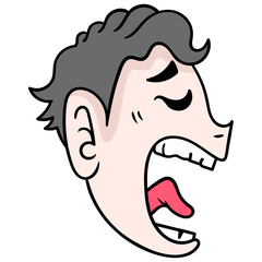 Obraz premium Editable vector of a man opening his mouth