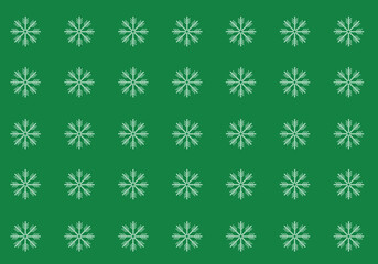 Christmas green background with snowflakes