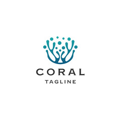 Coral logo icon design template flat vector