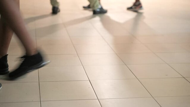 Dancer feet at Caribbean dance class