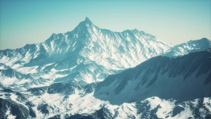 High mountains under snow in the winter