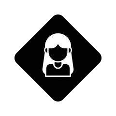 Woman long hair icon for beauty salon