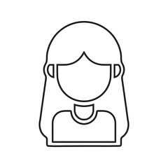 Woman long hair icon for beauty salon