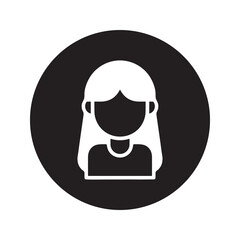 Woman long hair icon for beauty salon