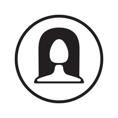 Woman long hair icon. Editable vector design.