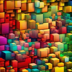 abstract background illustration, a lot of colorful boxes