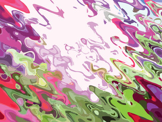 Pink-green-purple floral backdrop for interior solutions or textiles. Blurred abstract wavy summer motifs for holidays or events, fabrics, posters, fashion trends, wallpaper, prints, covers, etc.