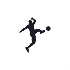 Fototapeta na wymiar Silhouettes of soccer players passing the ball in the air