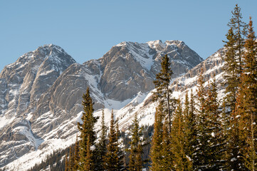 Snow covered rocky mountain, Alberta