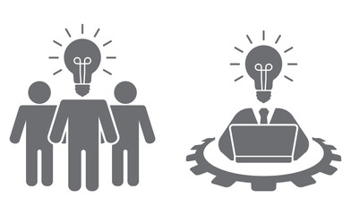 people with head lightbulb